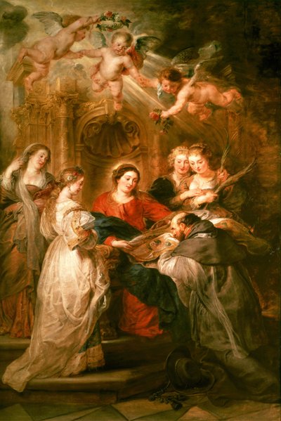 St. Ildefonso Altarpiece, Central Panel Depicting the Virgin Mary Presenting a Liturgical Robe to St. Ildefonso, c.1630-32 by Peter Paul Rubens